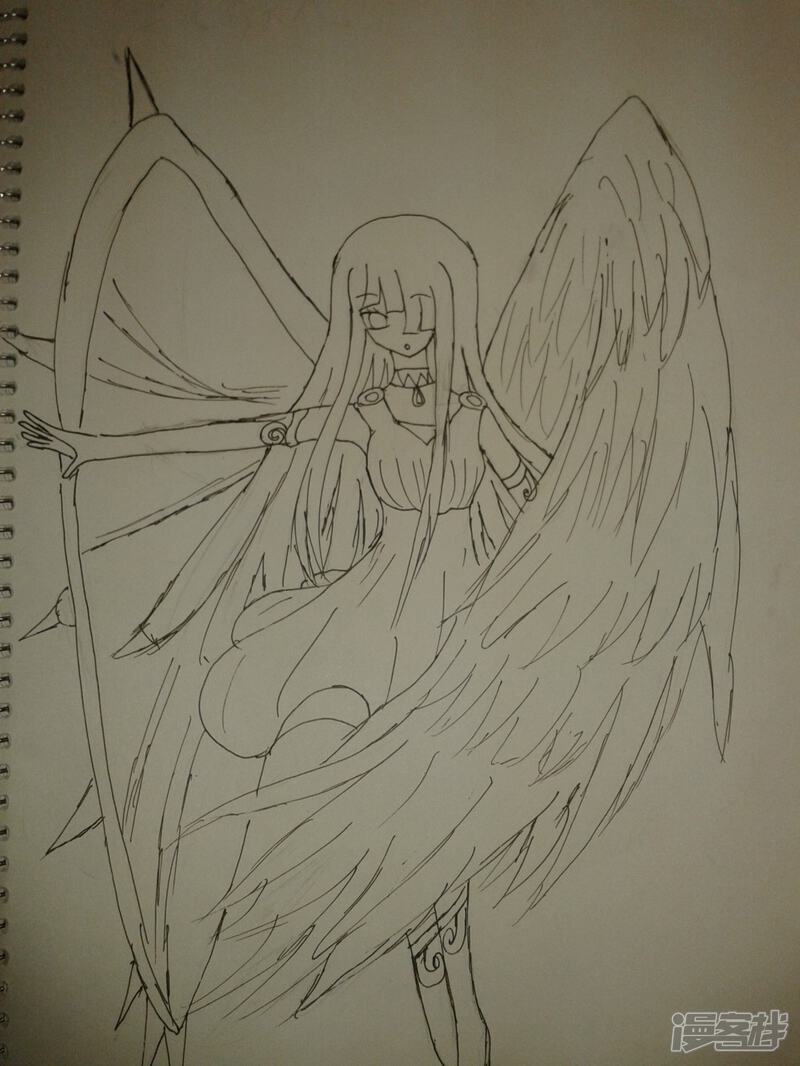 遗忘笔的纸漫画 我一直想画个恶魔翅和天使翅滴银啊