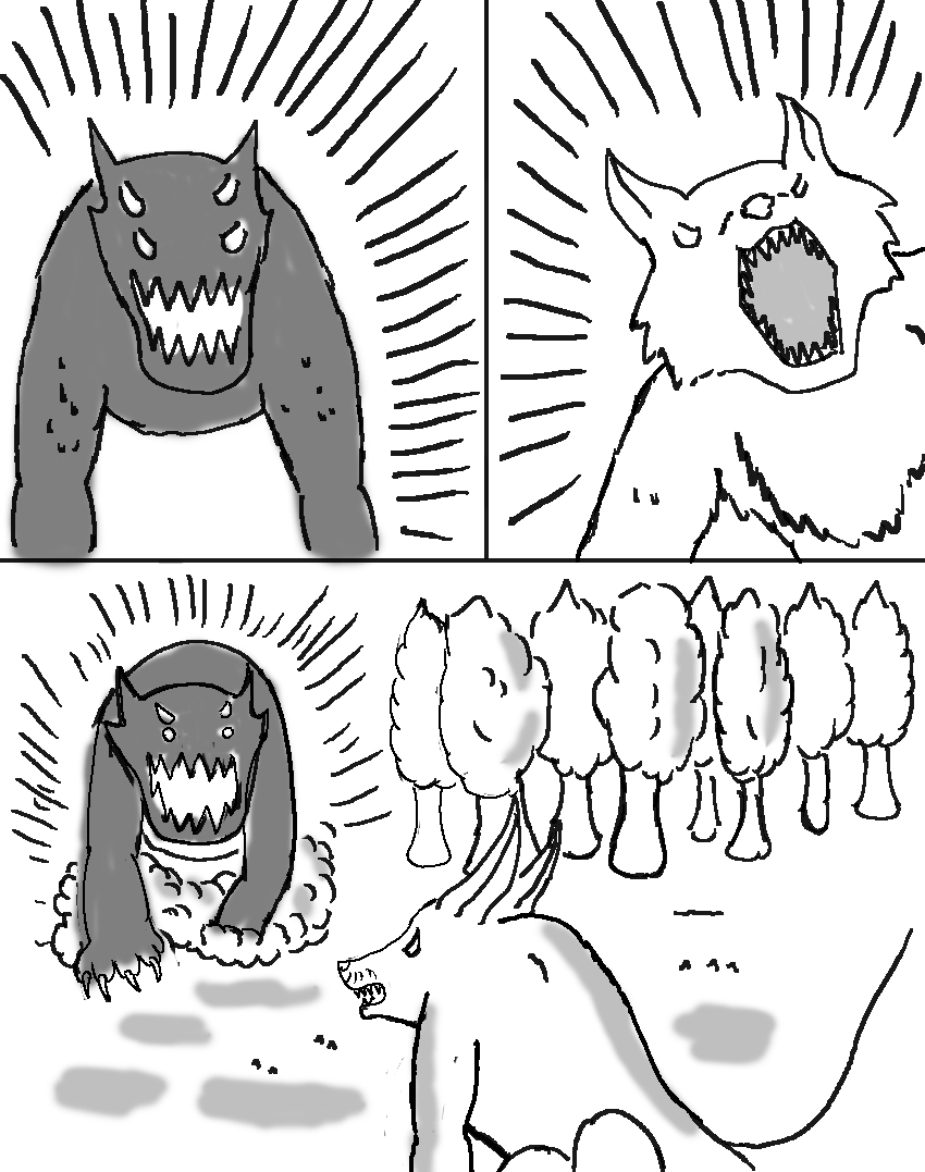 奇特的超能肌肉 - 怪兽星探索 九尾对大狗 - 第2页